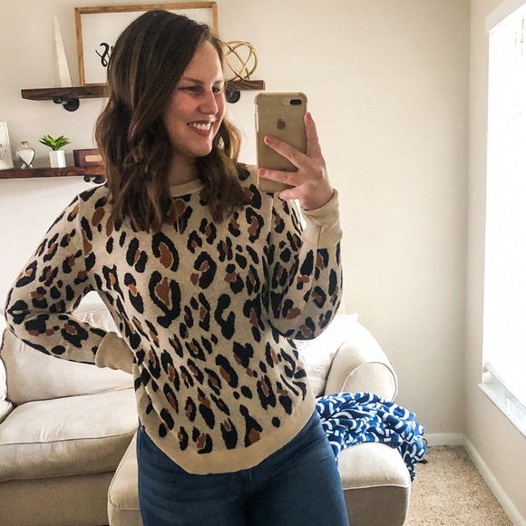 a new day Sweaters - A New Day Cheetah/Leopard Sweater